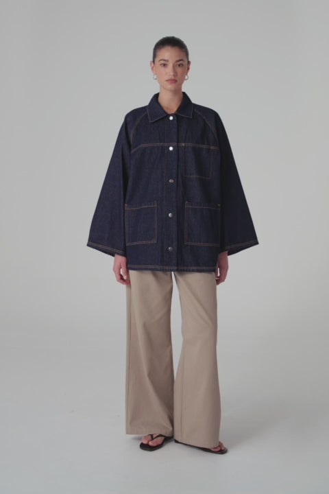 Alma Jacket - Denim  - Indigo | ecom video