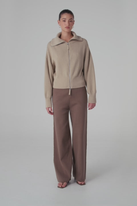 Quincy Zip Sweater - Taupe | ecom video