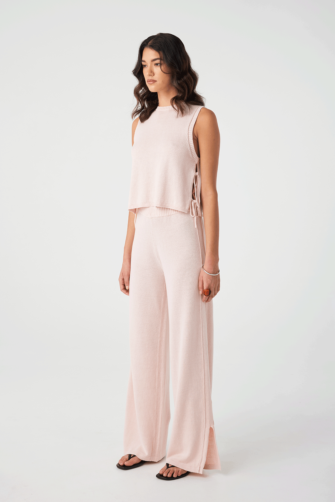 Poppy Cotton Linen Tank - Soft Pink