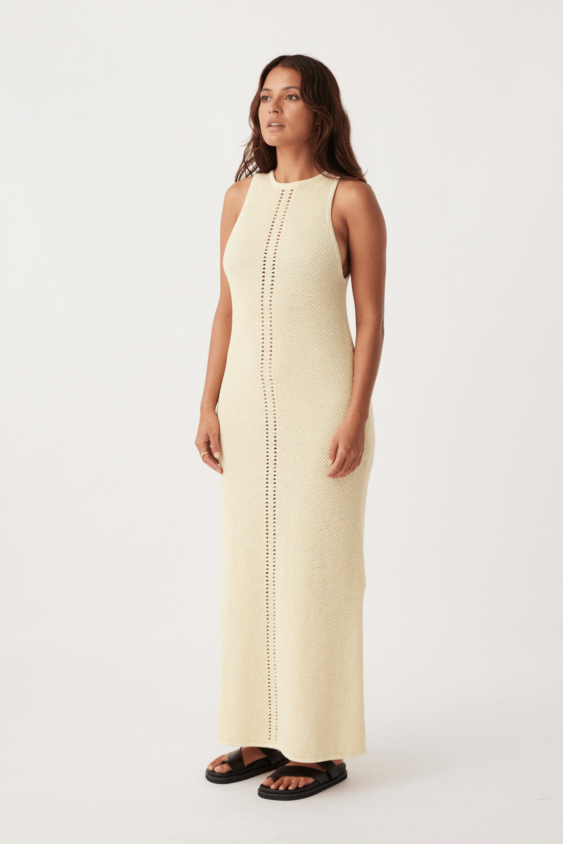 Sloane Organic Cotton Linen Dress - Butter