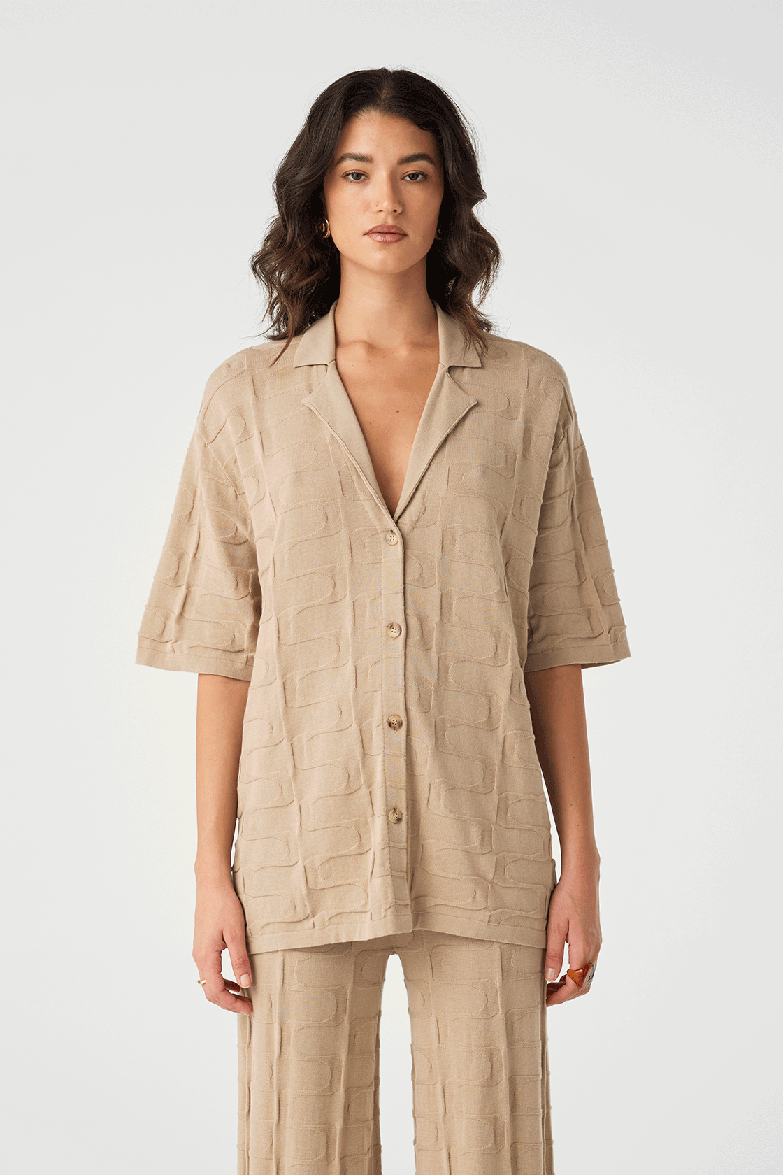 Lara Organic Cotton Shirt - Taupe