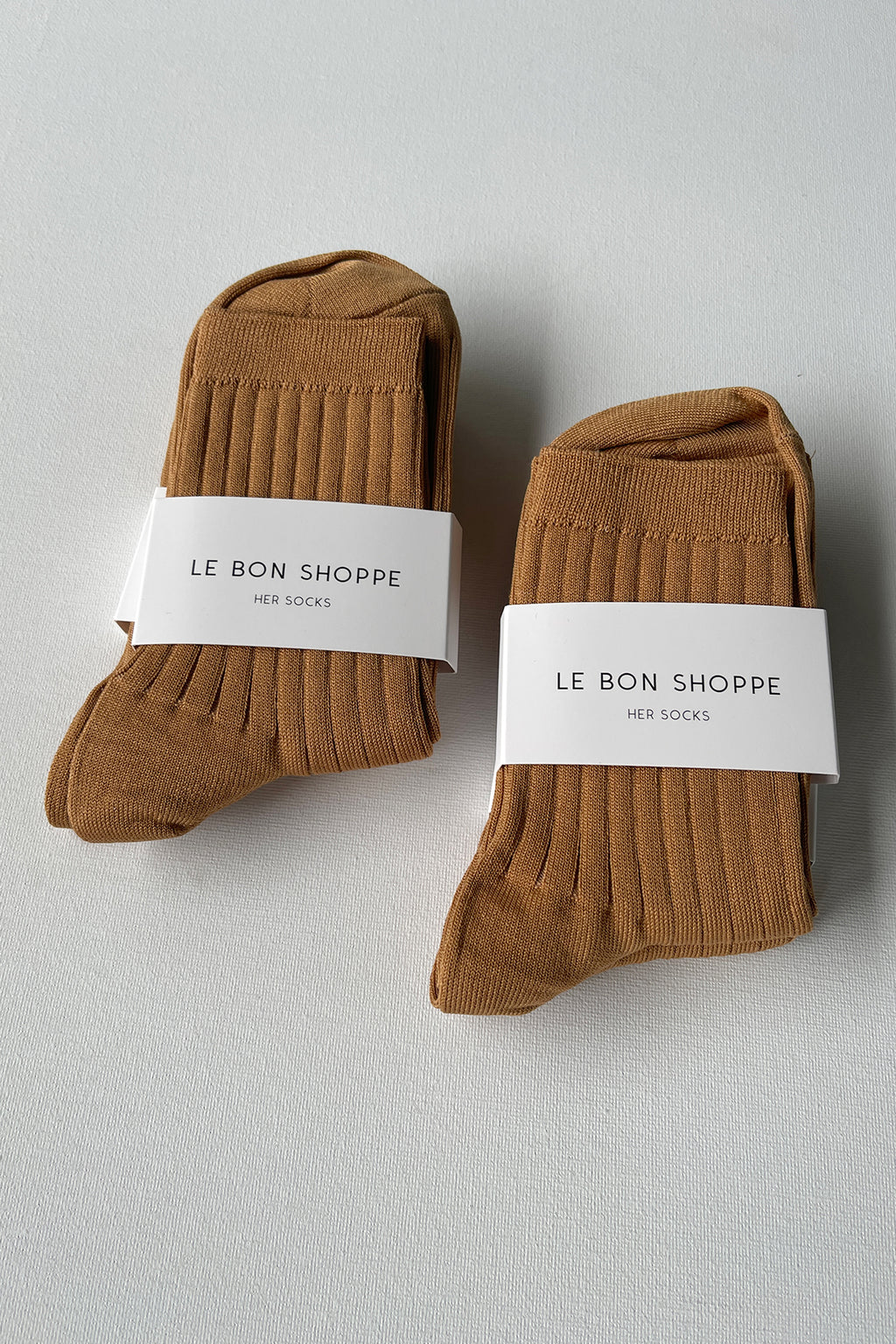 Le Bon Shoppe Her Cotton Rib Socks - Peanut butter