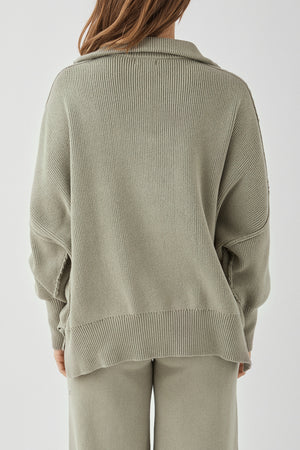 London Zip Sweater - Sage