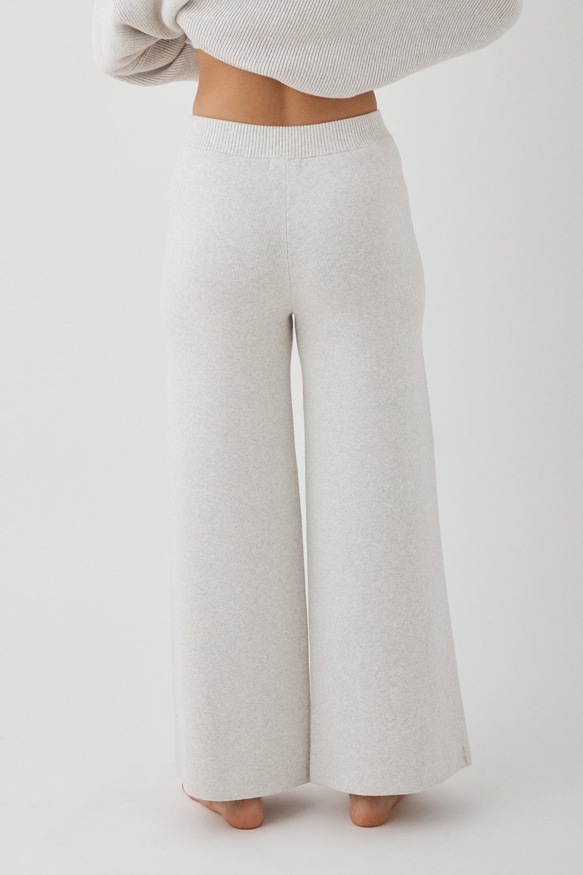 Harriet Organic Knit Pants - Grey Marle