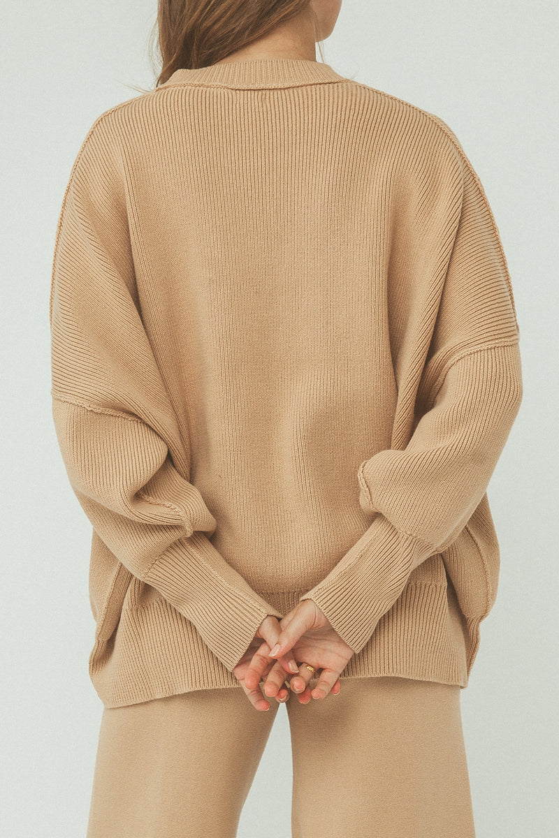 Harper Organic Knit Sweater - Honey