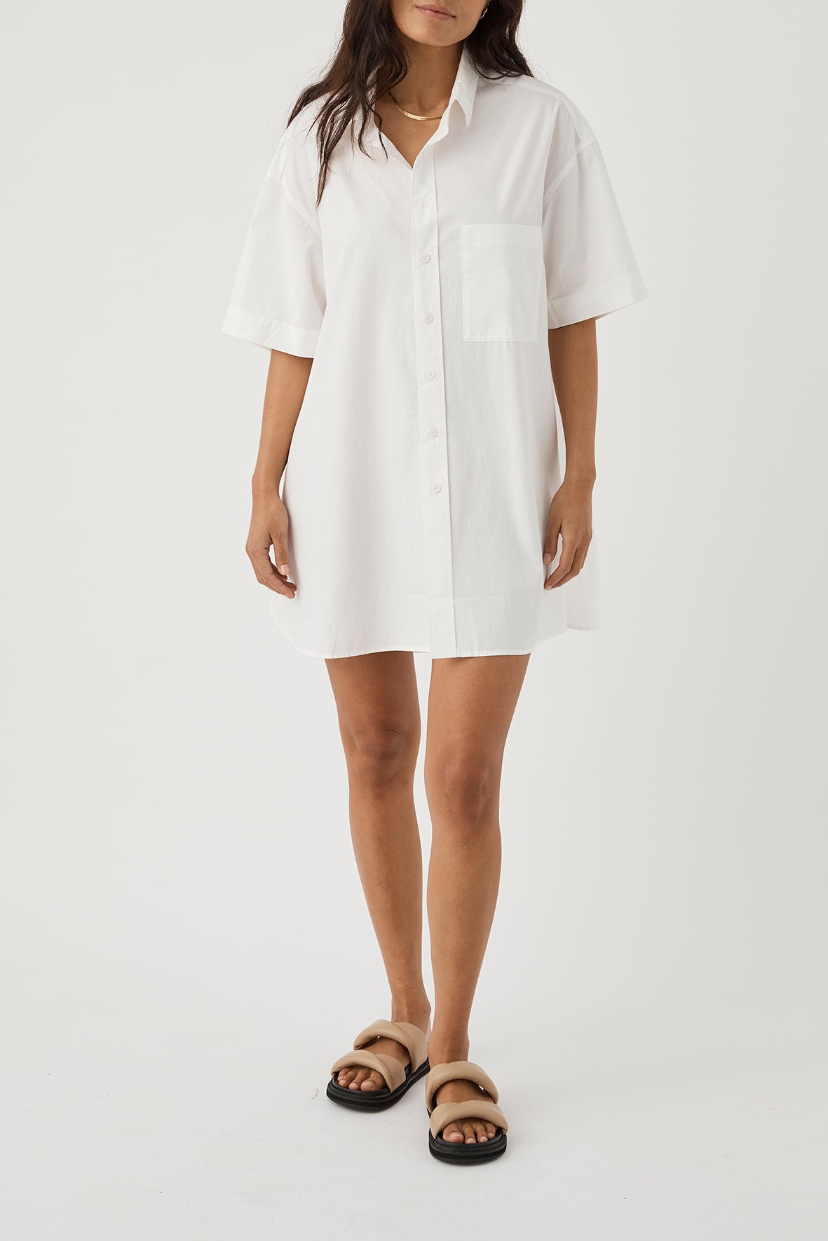 Drew Shirt Dress - Cloud