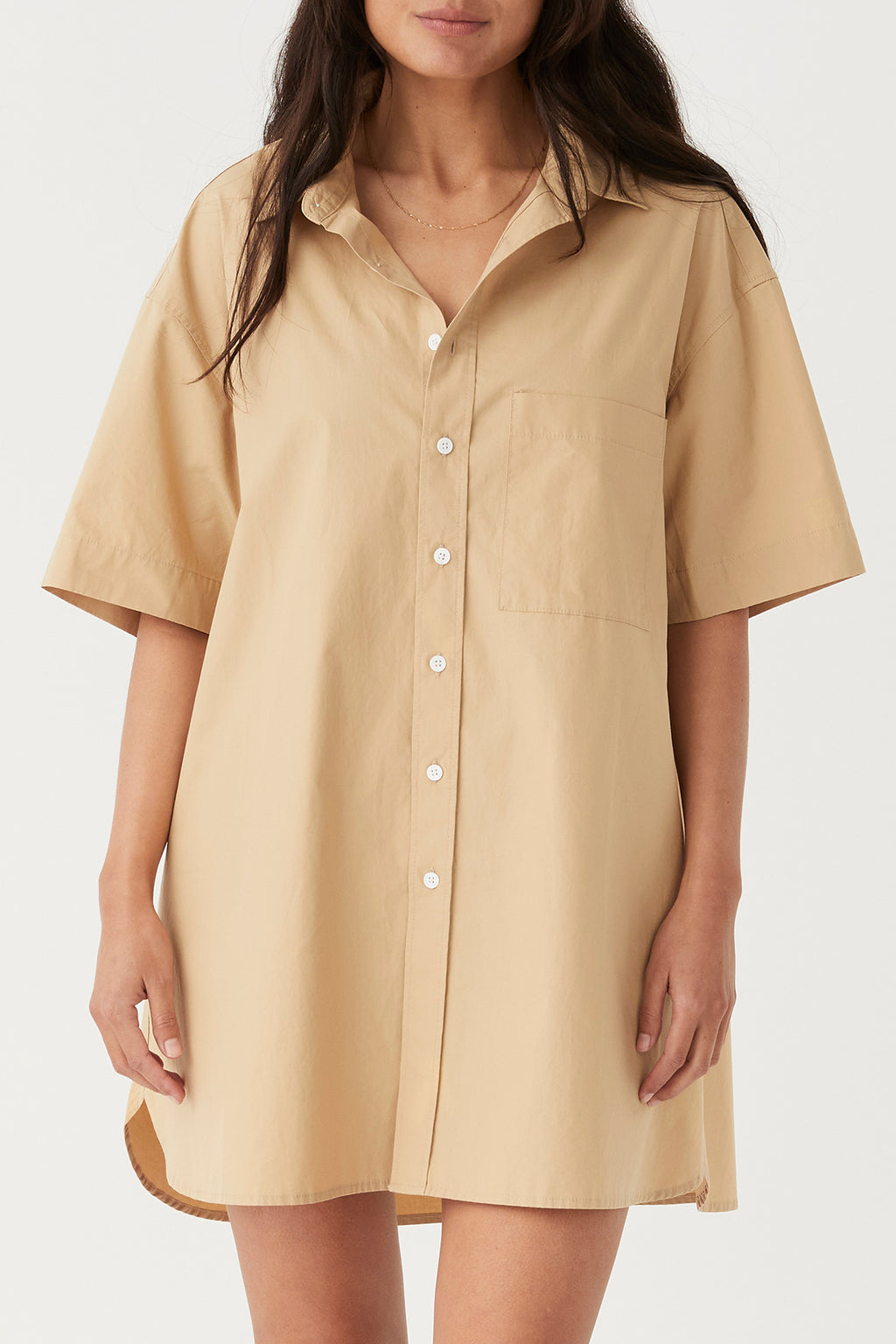 Drew Shirt Dress - Honey