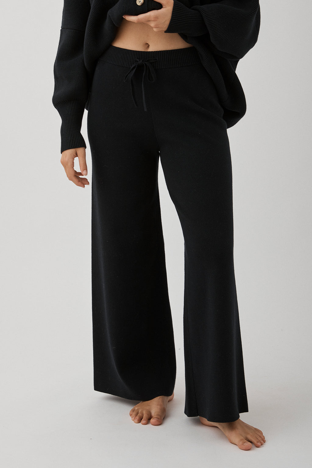 Harriet Organic Knit Pants - Black