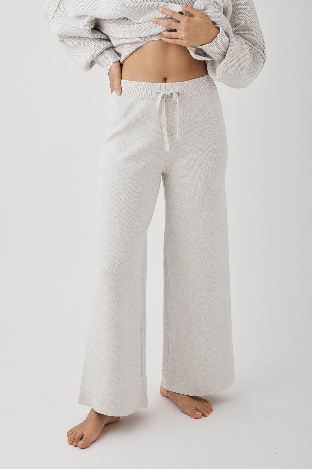 Harriet Organic Knit Pants - Grey Marle