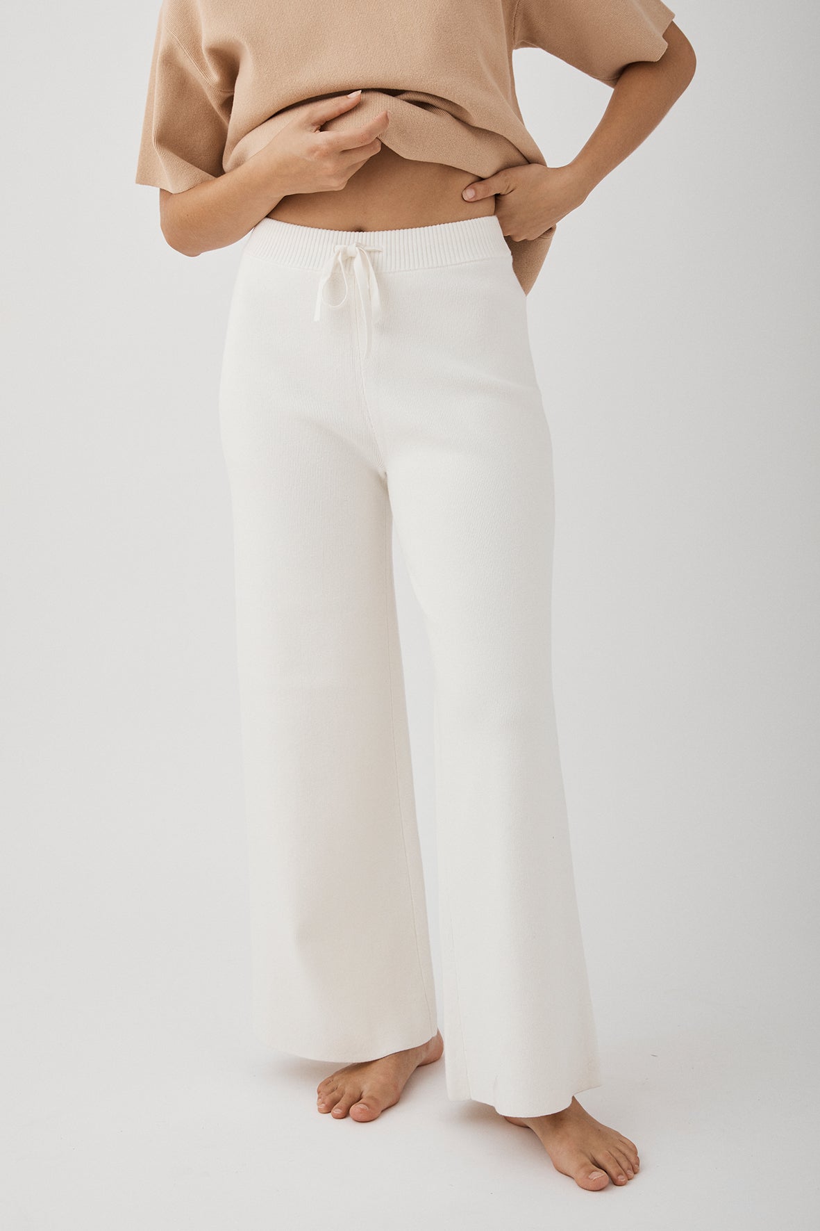 Harriet Organic Knit Pants - Cream – Arcaa.