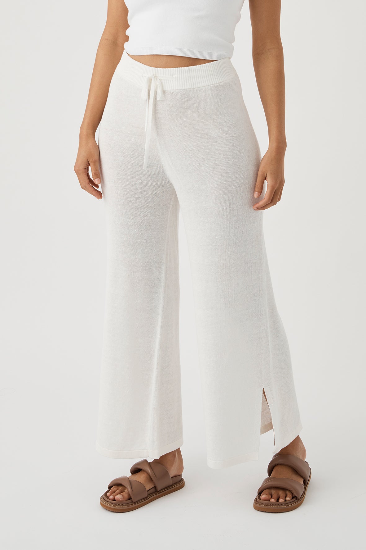 Brie Linen Knit Pant - Cream