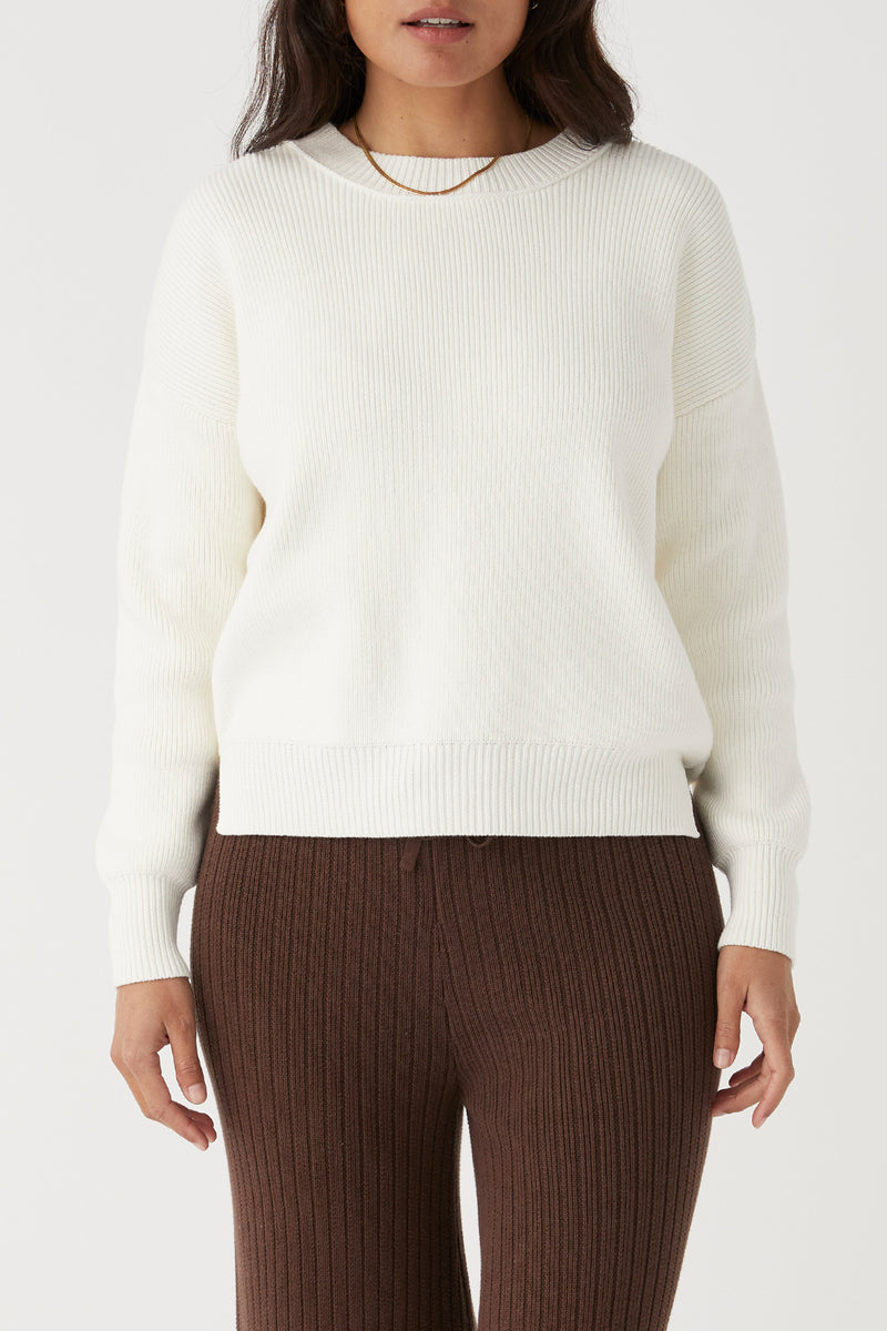 Farrah Organic Knit Sweater - Cream