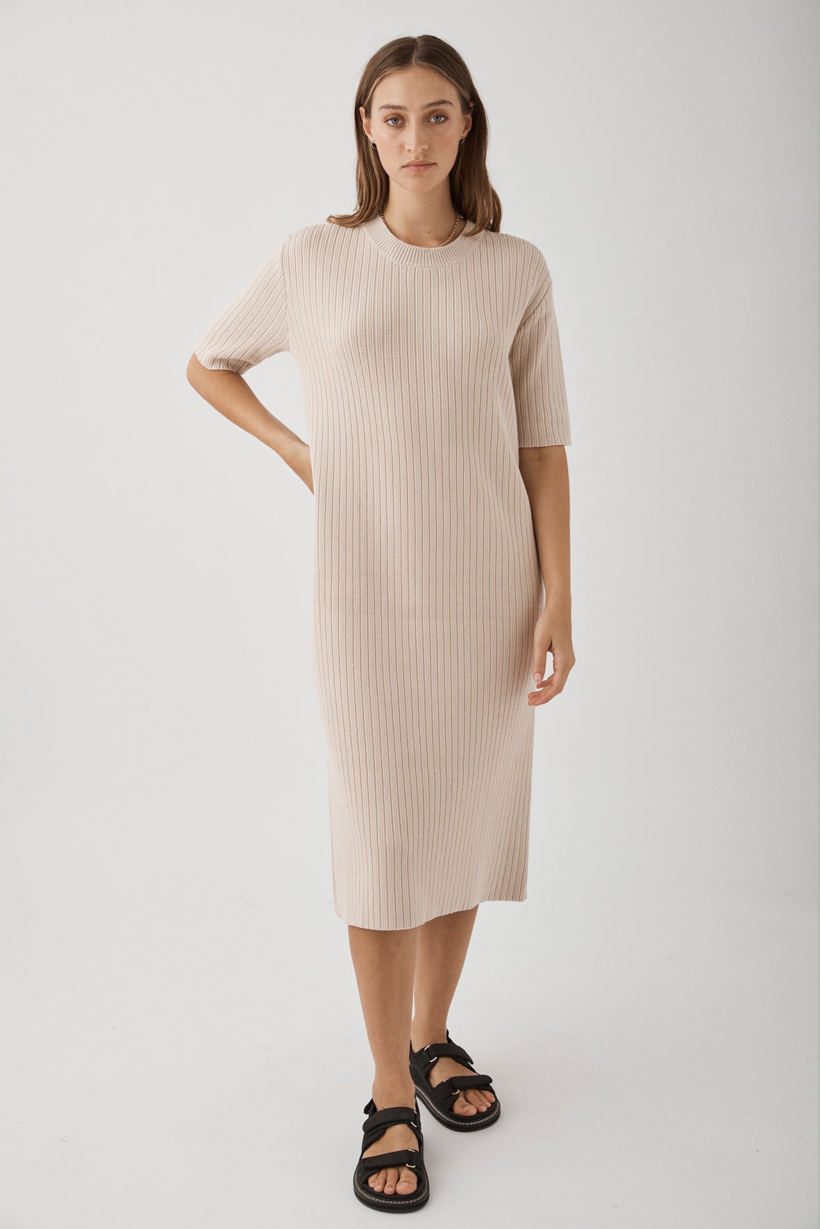 Adaline Organic Cotton Dress - Sand
