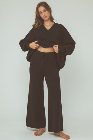 Vera Organic Knit Pants - Black