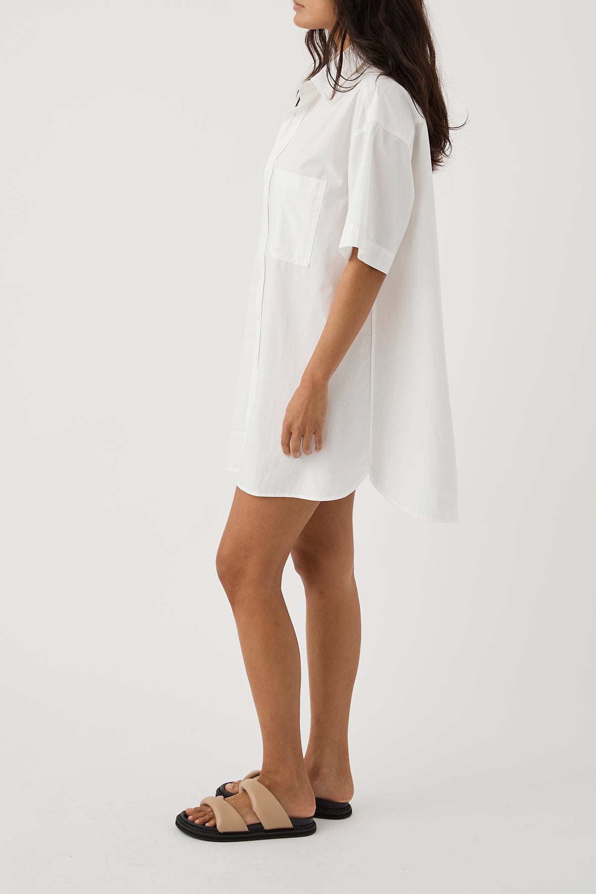 Drew Shirt Dress - Cloud