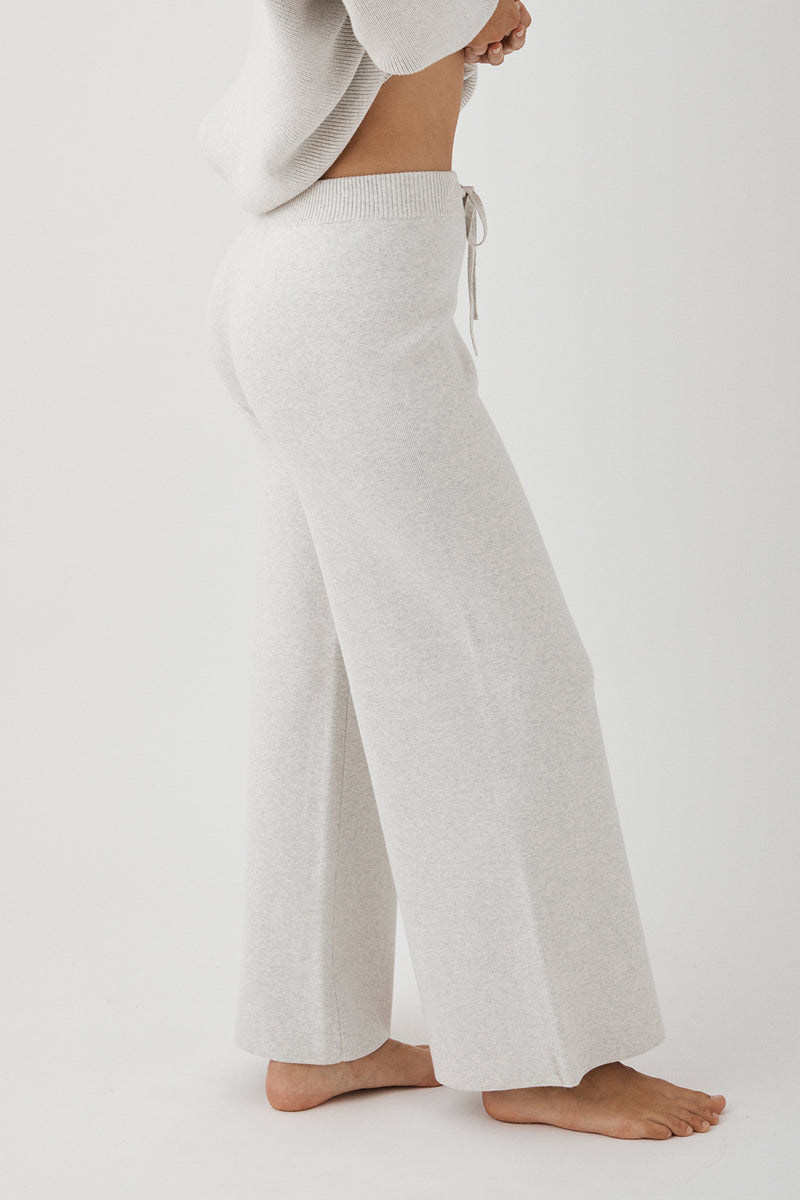 Harriet Organic Knit Pants - Grey Marle