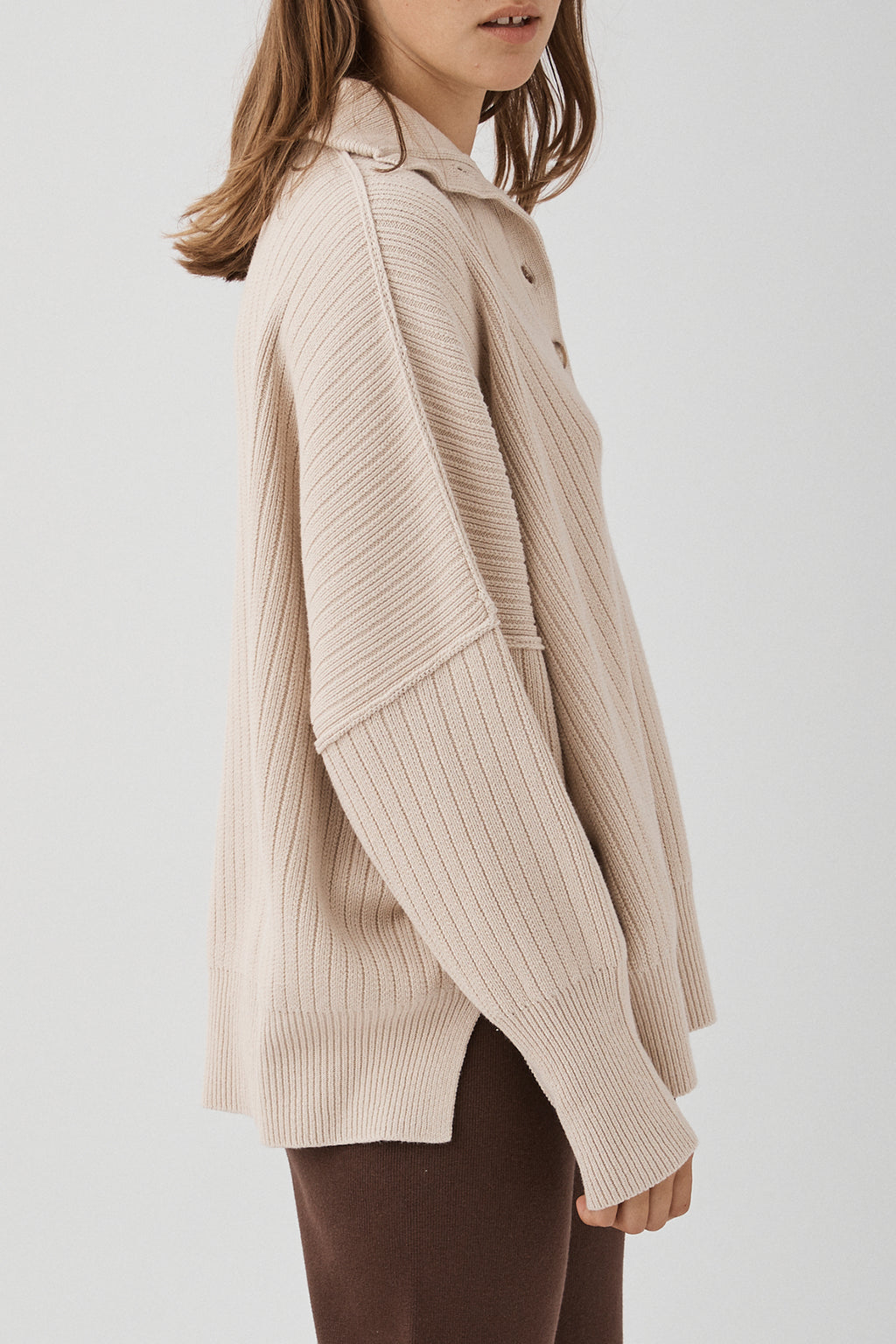 Margo Button Up Sweater - Sand