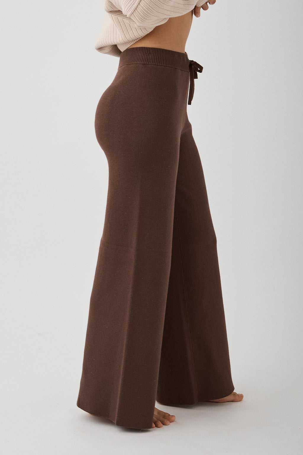 Harriet Organic Knit Pants - Chocolate