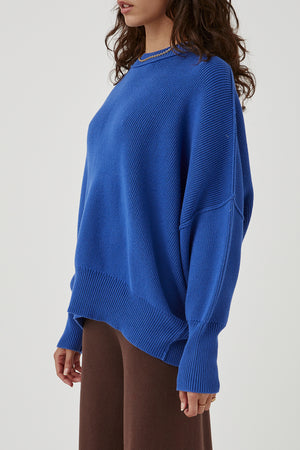 Harper Organic Knit Sweater - Sapphire