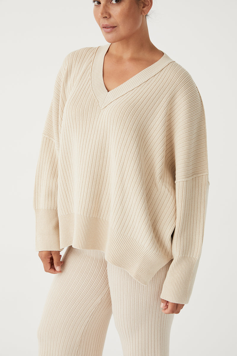 Vera Organic Knit Sweater - Sand