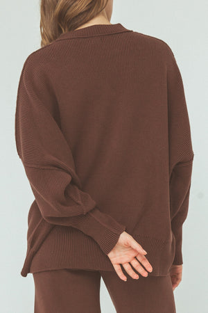 Harper Organic Knit Sweater - Chocolate