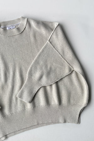 Harper Organic Knit Sweater - Grey Marle